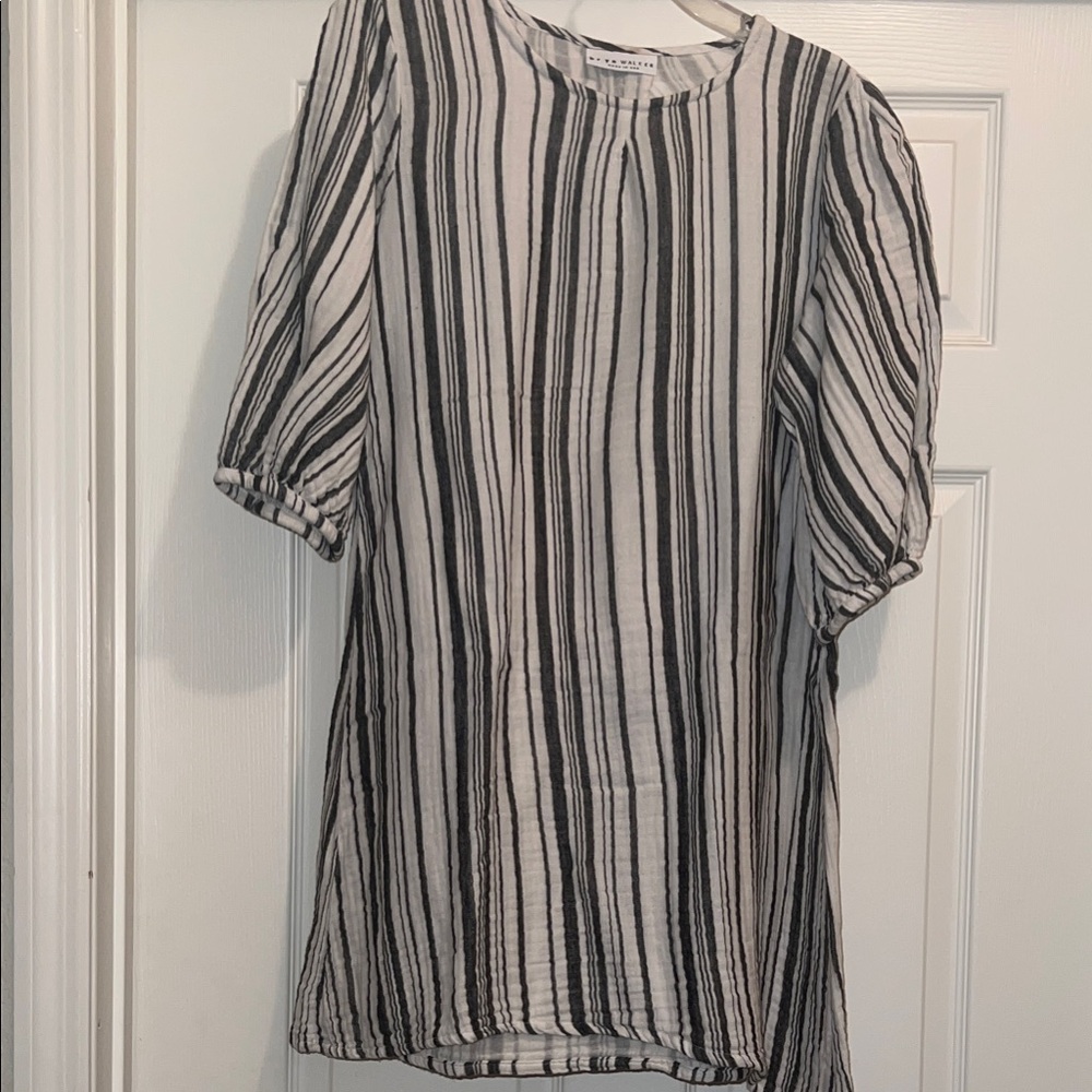 Black and White Striped Blouse